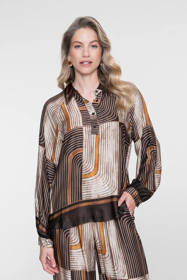 Geisha Blouse 63570-70 Bruin 1