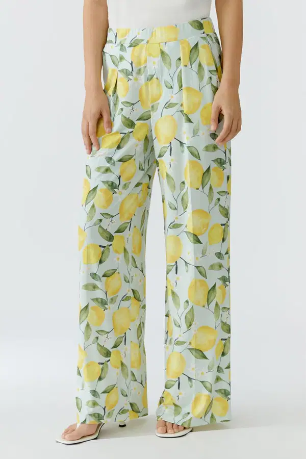 Oui Pantalon 0097593 Geel  1