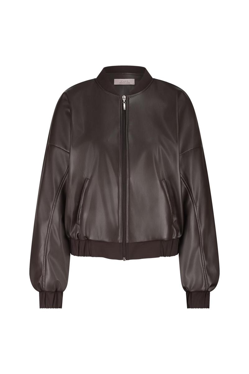 Studio Anneloes Blazer Mayte Faux Leather Bruin 2