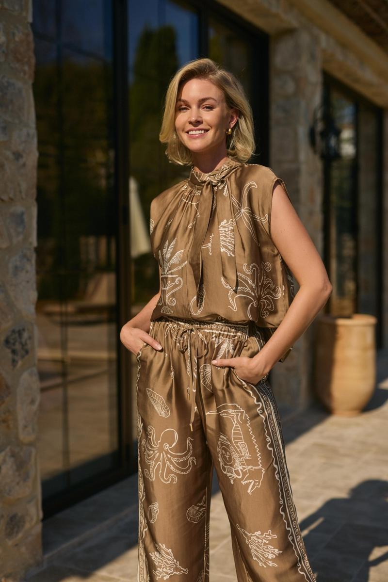 NUKUS Pantalon Valerie Taupe 4