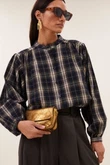 By-Bar Blouse Jagger Check Blauw 1