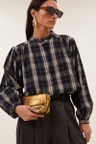 By-Bar Blouse Jagger Check Blauw 1