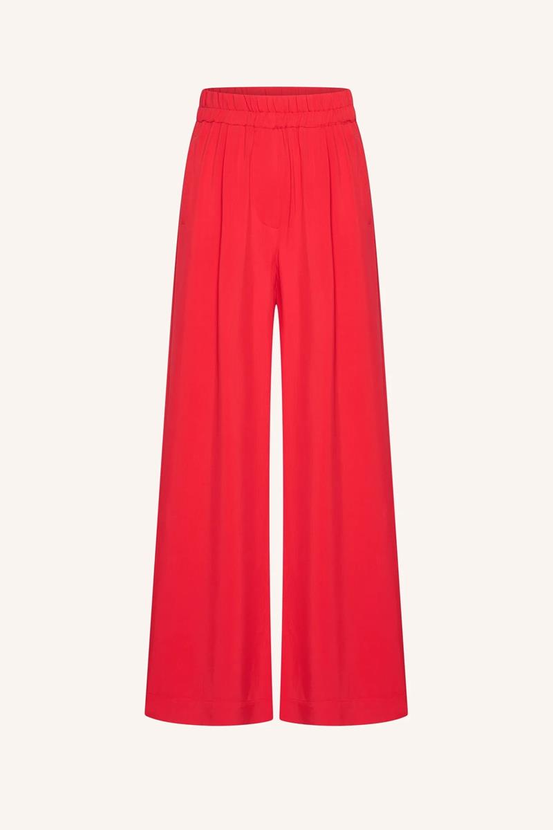 By-Bar Pantalon Benji Satin Stripe Rood 2