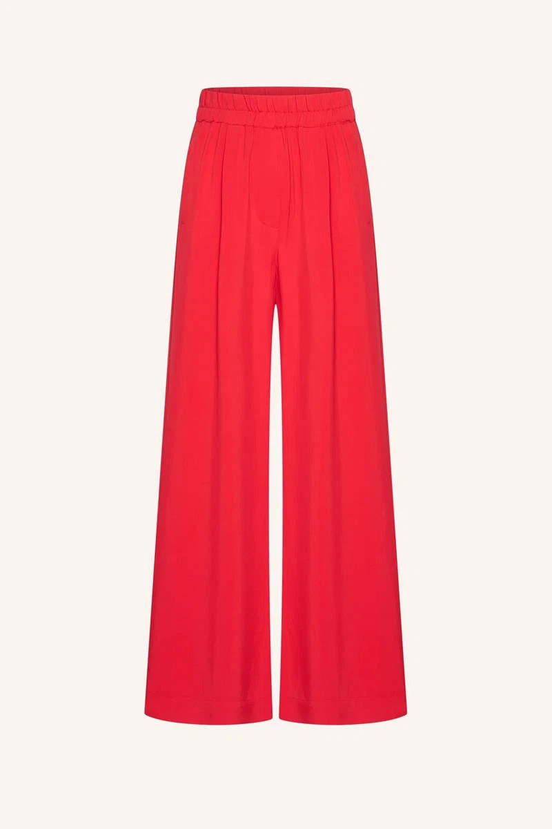 By-Bar Pantalon Benji Satin Stripe Rood 2
