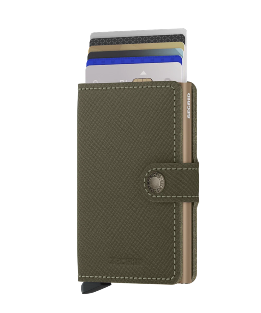 Secrid Miniwallet Saffiano Olive Groen 1